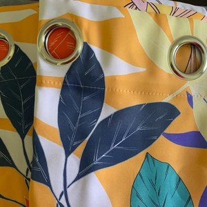 Toava Orange Printed Blackout Curtains (2) Panels